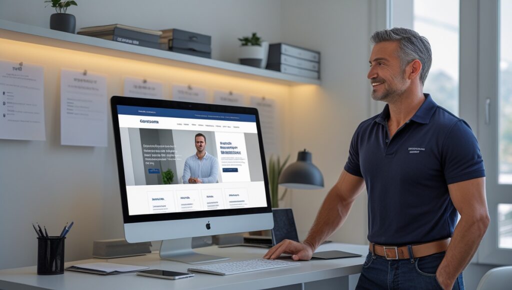 Profesional con polo corporativo